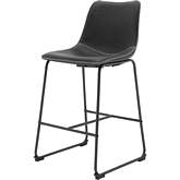 Vesta Counter Stool in Vintage Black Leatherette (Set of 2)